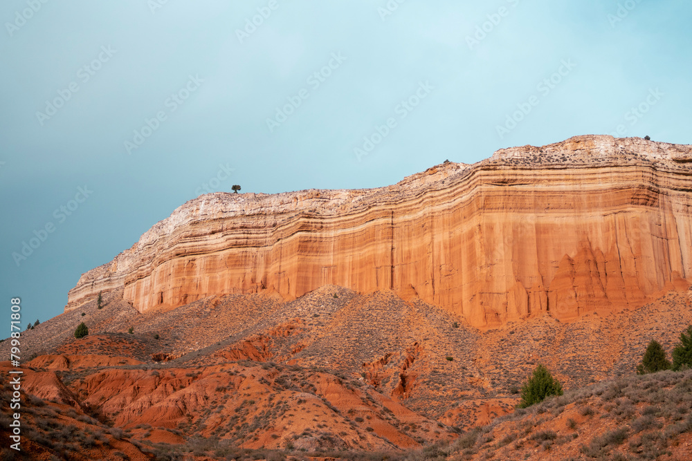 Majestic rock formation at red canyon under sky Majestic rock formation at red canyon under sky