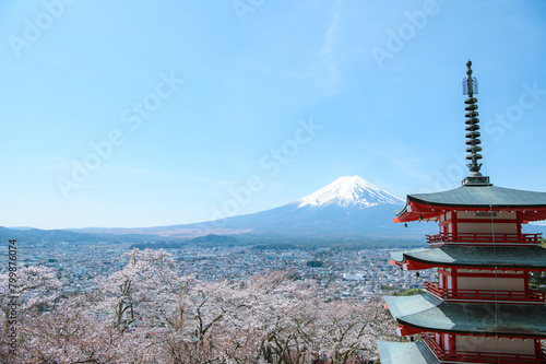 春の新倉山浅間公園からの景色