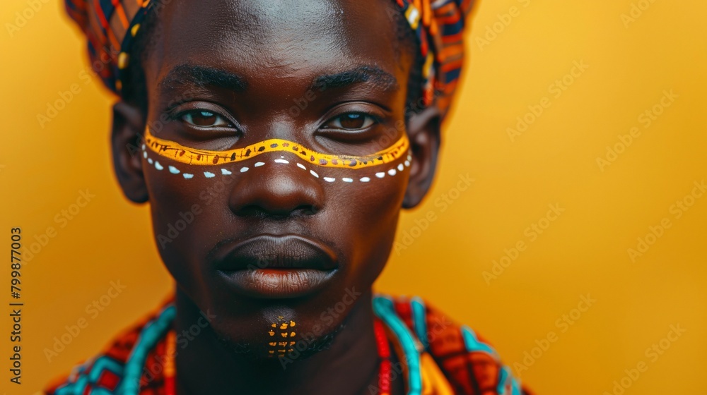 African Man with face Paint African Man with face Paint