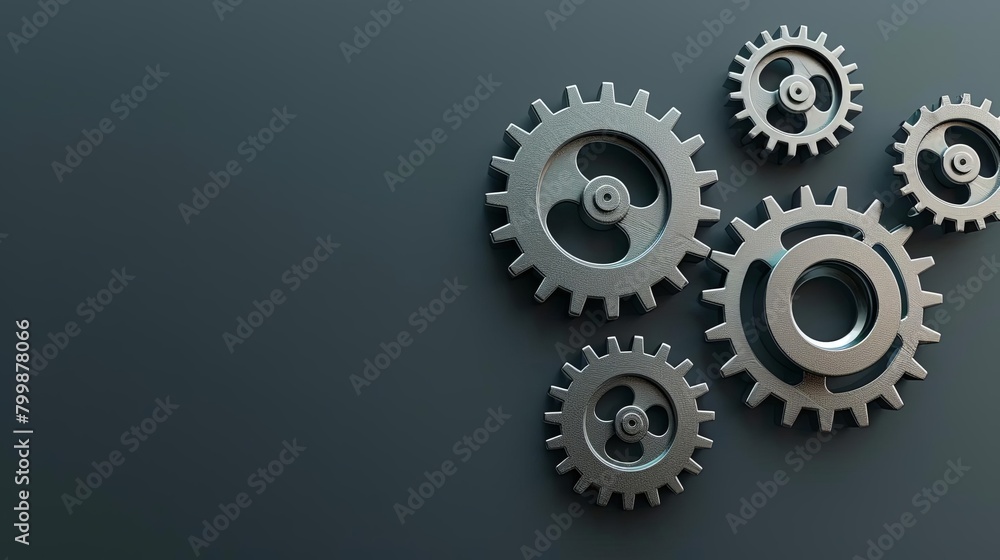 Visual metaphor of gears working in unison, symbolizing the smooth functioning of the team
