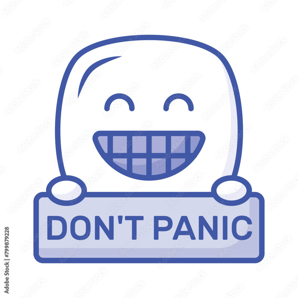 Dont panic emoji vector design, customizable flat style vector Dont panic emoji vector design, customizable flat style vector