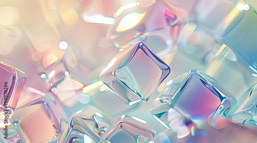 3d render ofYi Dui Bo Li Li Fang Ti , with a pastel rainbow gradient color scheme. 3d render ofYi Dui Bo Li Li Fang Ti , with a pastel rainbow gradient color scheme.