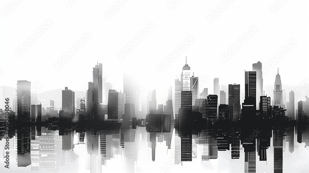 Obraz premium a skyline dominated by sleek skyscrapers incorporating advanced materials and energy-efficient designs, symbolizing the integration of futuristic technology into urban landscapes.
