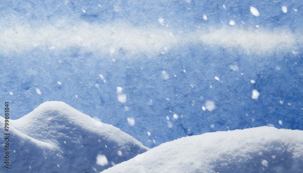 しんしんと降る雪、冬をイメージした背景（和、和紙、和風イメージの背景素材）