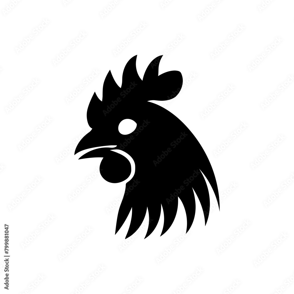Fototapeta premium Rooster Head Icon