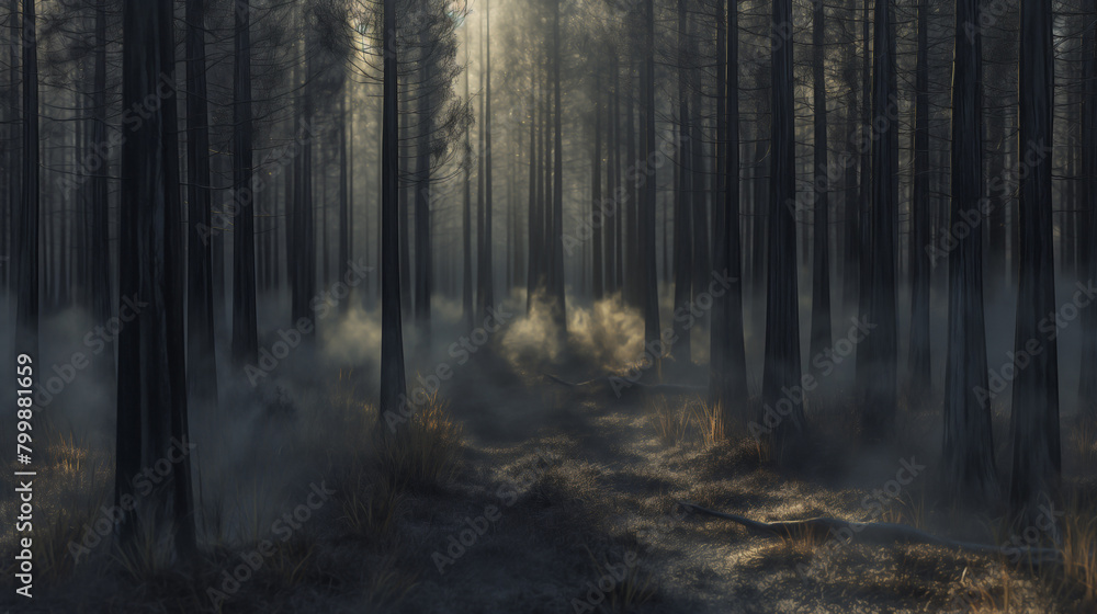 Naklejka premium illustration of the forbidden forest