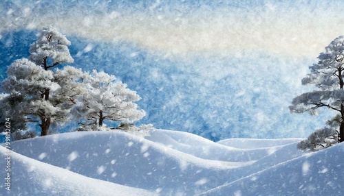 冬、雪をイメージした背景（和、和紙、和風イメージの背景素材）