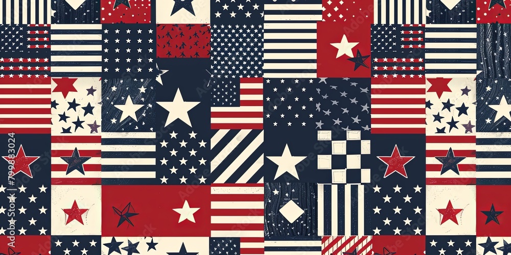 Timeless Memorial Day visuals Iconic stars and stripes patterns evoking patriotic reverence