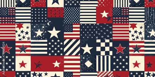 Timeless Memorial Day visuals Iconic stars and stripes patterns evoking patriotic reverence