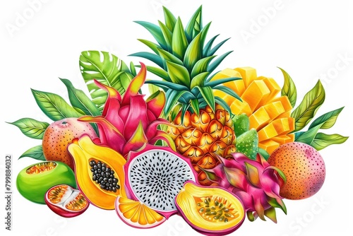 Ai frutta tropicale illustrazione 04 photo