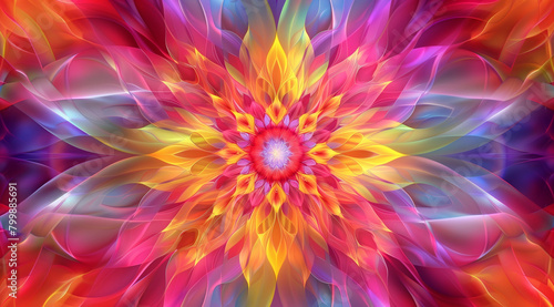 Kaleidoscopic Floral Art with Radiant Colors  © pisan thailand