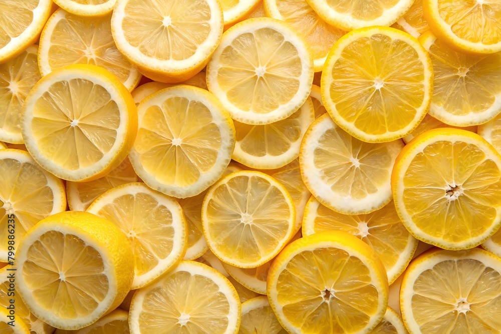 background of sliced lemons. view from above background of sliced lemons. view from above