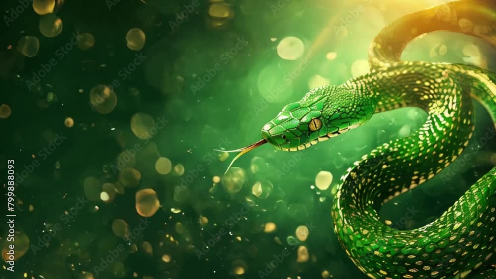 greeting Happy New year background with green snake greeting Happy New year background with green snake