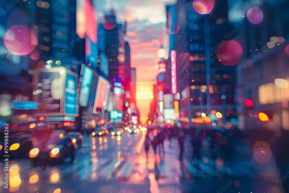 Dazzling Urban Beat:Blurred City Backdrop for Immersive City Life Concepts