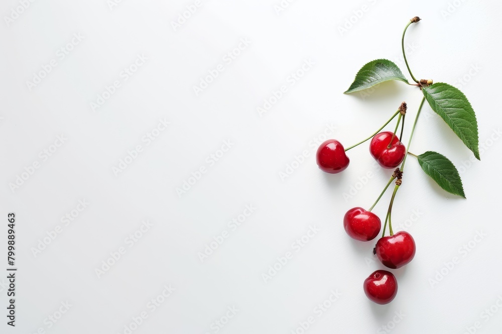 Ripe cherries, isolated on white, perfect for summer concepts. Ripe cherries, isolated on white, perfect for summer concepts.