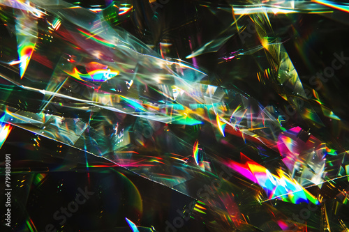 Precious stone, refraction and texture of light in glass close up, mineral mining of gem. © Degimages