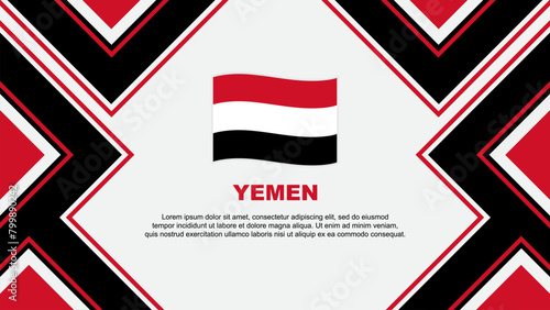 Yemen Flag Abstract Background Design Template. Yemen Independence Day Banner Wallpaper Vector Illustration. Yemen Vector