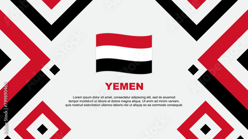Yemen Flag Abstract Background Design Template. Yemen Independence Day Banner Wallpaper Vector Illustration. Yemen Template