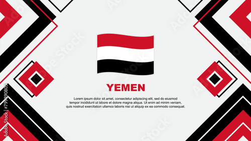 Yemen Flag Abstract Background Design Template. Yemen Independence Day Banner Wallpaper Vector Illustration. Yemen Background