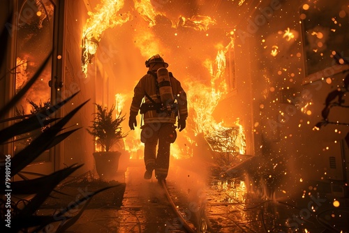 Heroic Firefighters Battling Intense Electrical Blaze in Fiery Inferno