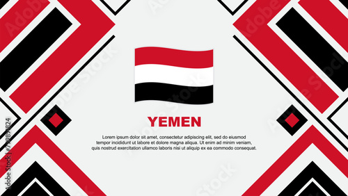 Yemen Flag Abstract Background Design Template. Yemen Independence Day Banner Wallpaper Vector Illustration. Yemen Flag