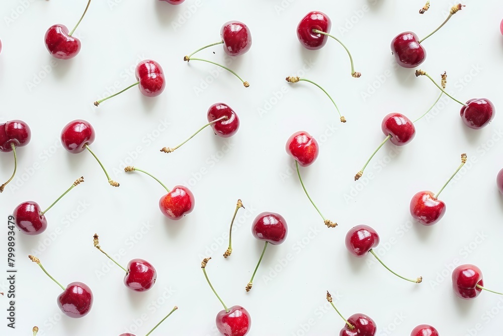 Ripe cherries, isolated on white, perfect for summer concepts. Ripe cherries, isolated on white, perfect for summer concepts.