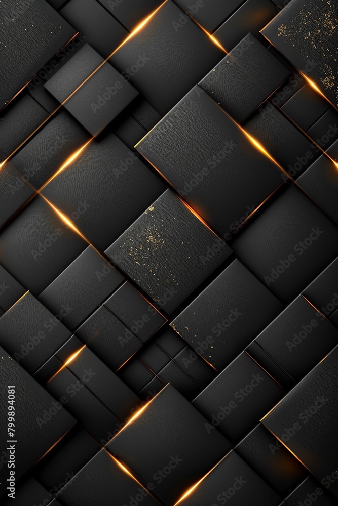 Luxury abstract black metal background with golden light lines Dark 3d geometric texture illustration Bright grid pattern Pure black horizontal banner wallpaper Elegant BG Square diamond tiles Luxury abstract black metal background with golden light lines Dark 3d geometric texture illustration Bright grid pattern Pure black horizontal banner wallpaper Elegant BG Square diamond tiles