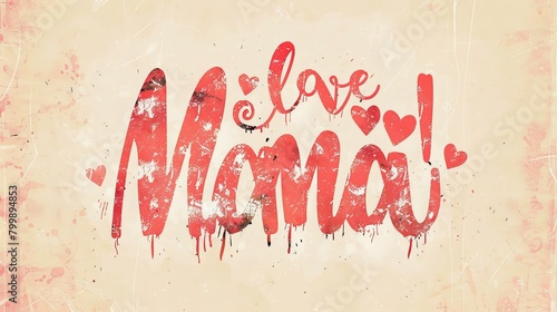 Mothers Day Card Template, Love Mama, Happy Mothers Day photo