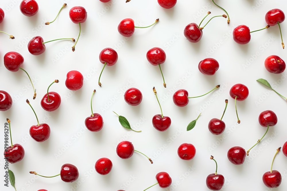 Ripe cherries, isolated on white, perfect for summer concepts. Ripe cherries, isolated on white, perfect for summer concepts.
