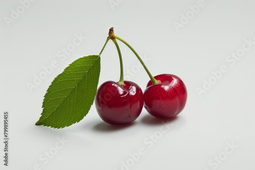 Ripe cherries  isolated on white  perfect for summer concepts.