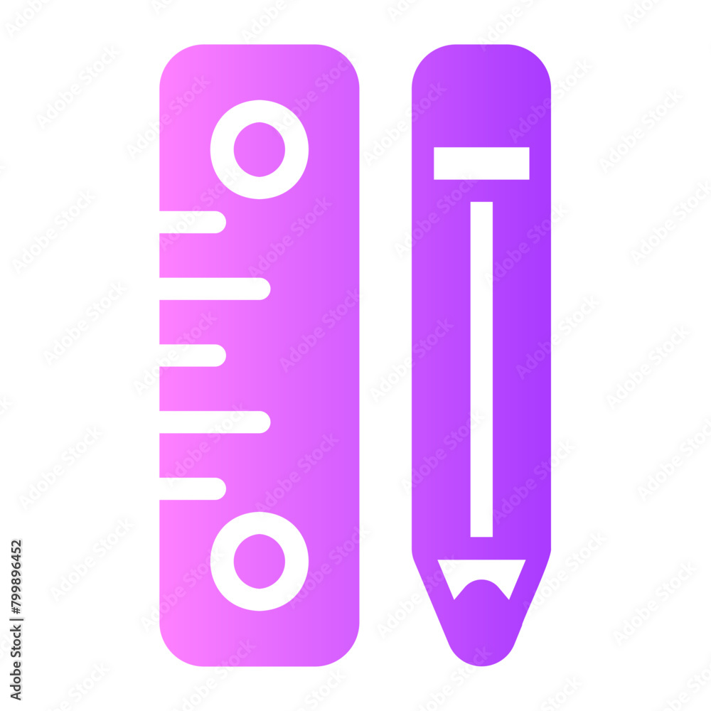 pencil and ruler gradient icon pencil and ruler gradient icon