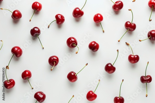 Ripe cherries  isolated on white  perfect for summer concepts.