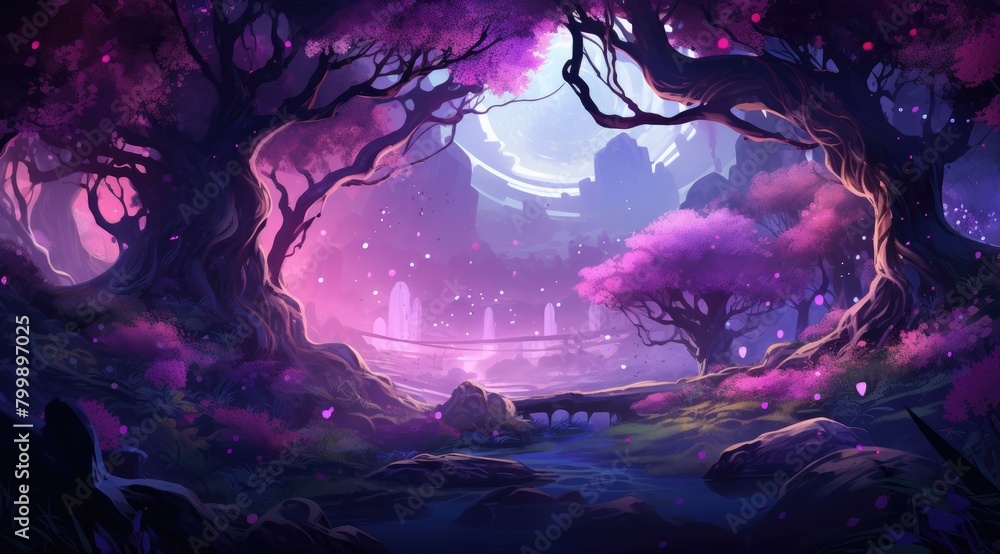 Fototapeta premium Enchanted Forest Fantasy Landscape