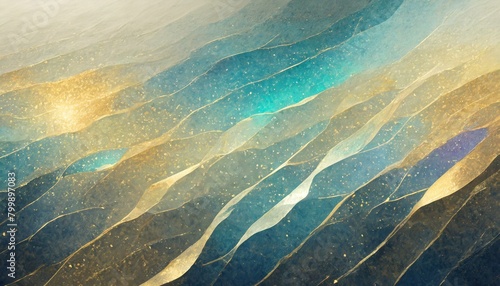 Abstract background illustration inspired by sparkling sacred water jewels. photo