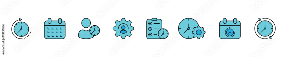time management icon set. vector illustration time management icon set. vector illustration