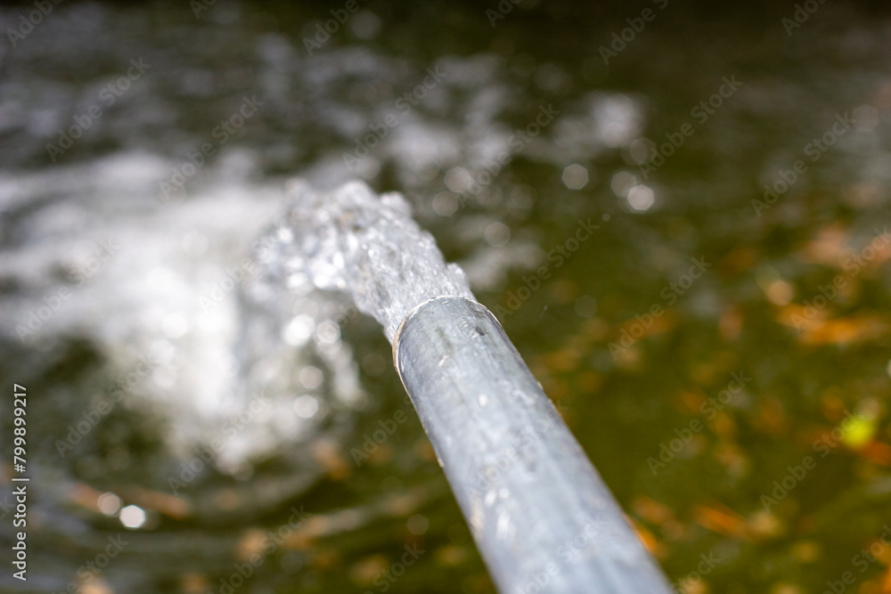 The water pipe that fills the irrigation pond The water pipe that fills the irrigation pond