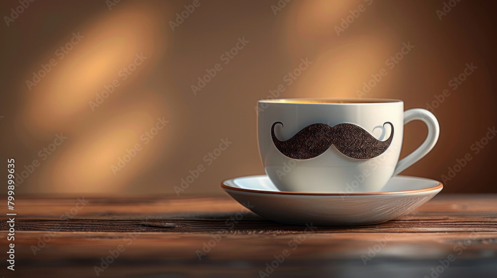 Ceramic Mug with Mustache Design on a Saucer
Ceramic Mug with Mustache Design on a Saucer