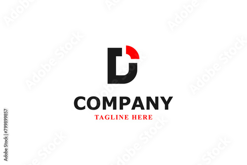 letter d truncated modern minimal logo