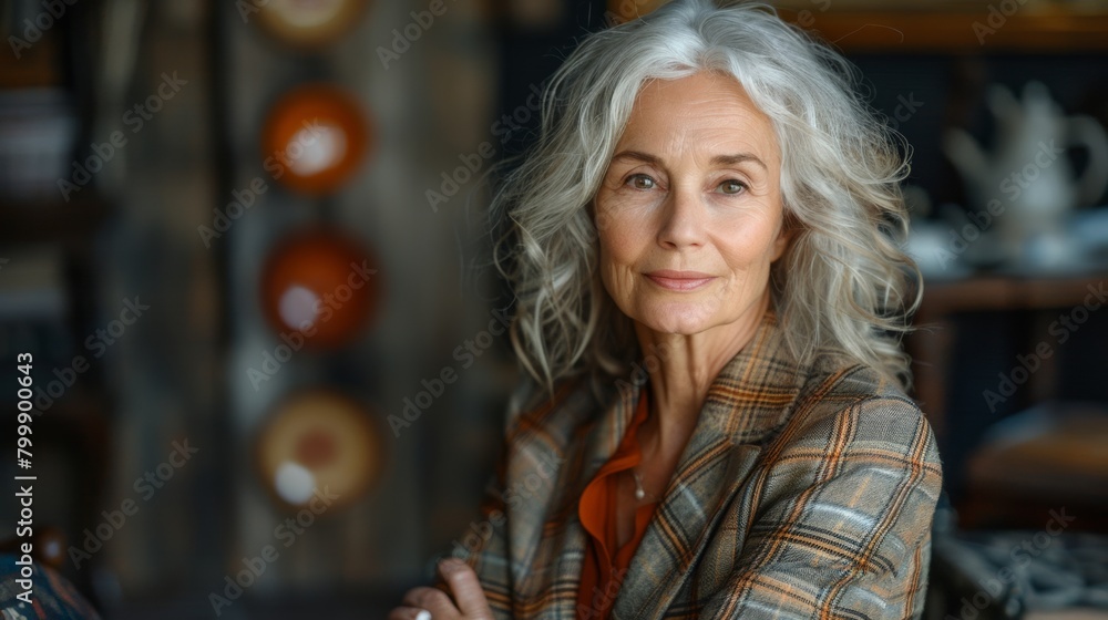 A stylish elderly woman showcasing her impeccable taste in tailored suits, exuding confidence and sophistication. A stylish elderly woman showcasing her impeccable taste in tailored suits, exuding confidence and sophistication.
