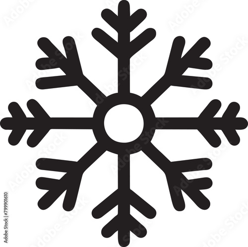 asymmetrical snowflakes with detailed branches, pictogram photo