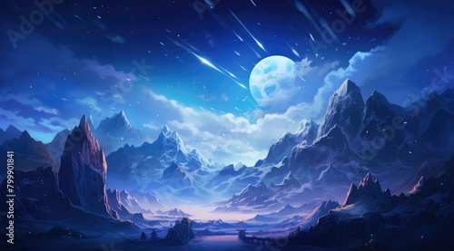  Moonlit Mountain Nightscape