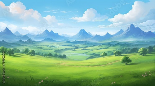 Serene Valley Landscape with Lush Greenery