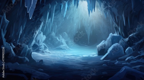  Icy Cave Interior with Sunlight