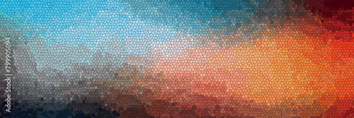 mosaic concept wall mural blended abstract layered shadow brush stroke bright and pale rainbow color tone 
