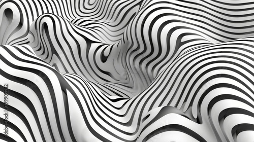 Wallpaper Mural A mesmerizing swirl of black and white stripes creating an optical illusion Torontodigital.ca