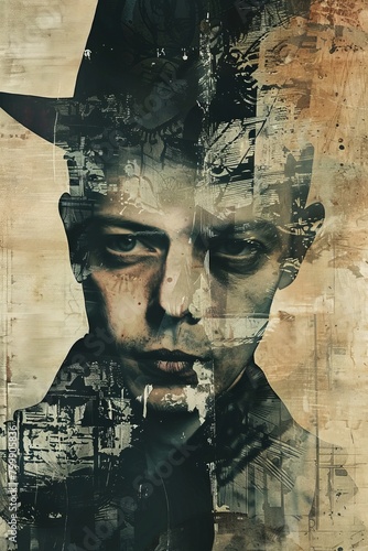 Wallpaper Mural Grunge portrait of a man Torontodigital.ca