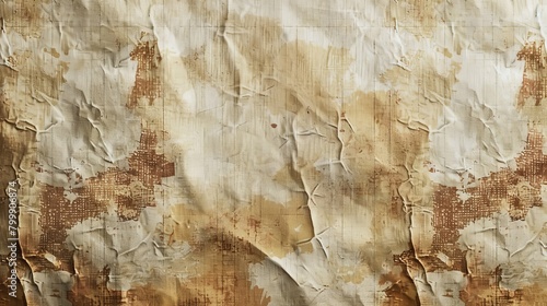 Aged and weathered fabric with a rustic patina