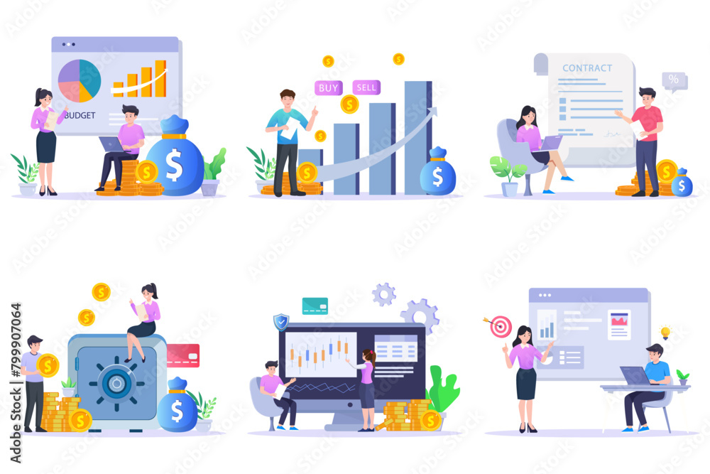 Budget planning and financial management business concept vector illustration.