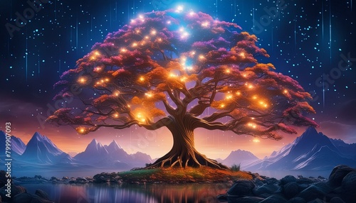 Illuminate the majesty of the tulip tree in a digital masterpiece."