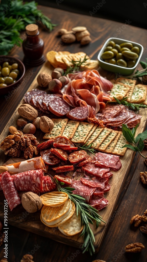 Charcuterie Gourmet plate with nuts and cheeses